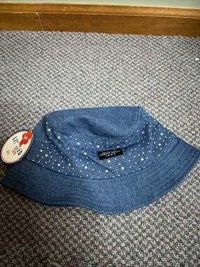 Limited too girls jean bucket hat with rhinestones one size new girls hat